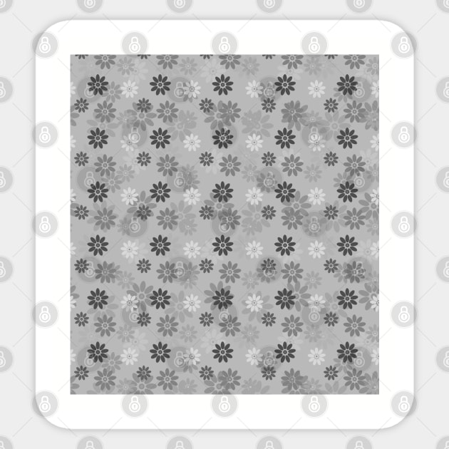 Grey flower pattern design Sticker by Spinkly